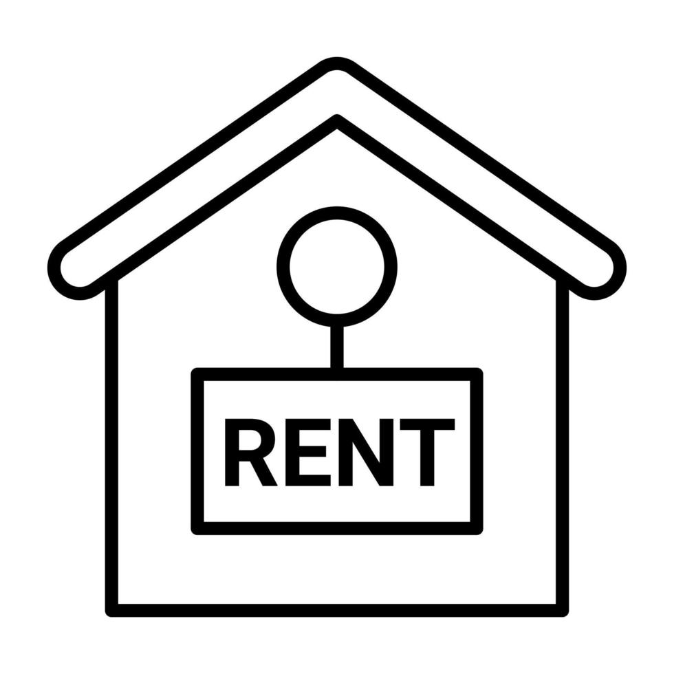 rent house line icon vector